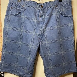 Vintage Sostanza Made in USA Distress Denim Shorts Aztec Pattern | Size 38 Men’s